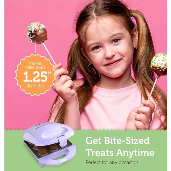 Babycakes Mini Cake Pop Maker Purple Color Gift New! Recipes Included - Picture 5 of 7